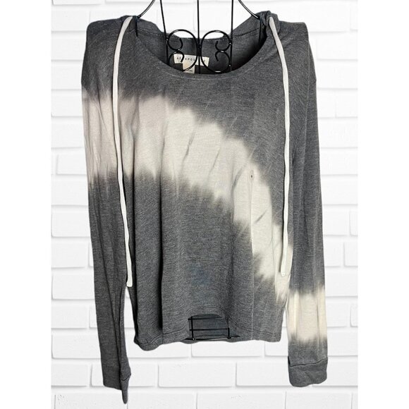Aeropostale Women's Size M Slouchy Tie Dye Beach Hoodie Gray And White Lightweig - Picture 1 of 5